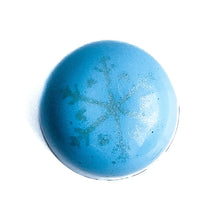 Blue and silver snowflake chocolate bonbon The Chocolate Palette Salt Lake City Utah Hazelnut Crunch