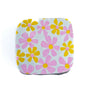 Mandarin Rose chocolate bonbon The chocolate palette Salt Lake city Utah Best chocolate yellow and pink chocolate transfer sheet on square chocolate bonbon